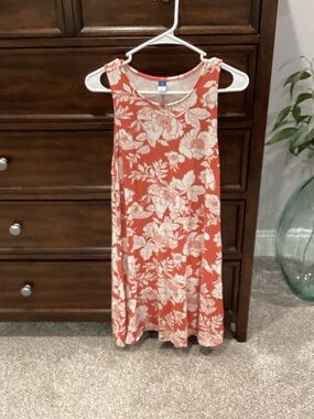 Old navy Floral Tank Dress in Orange and Cream